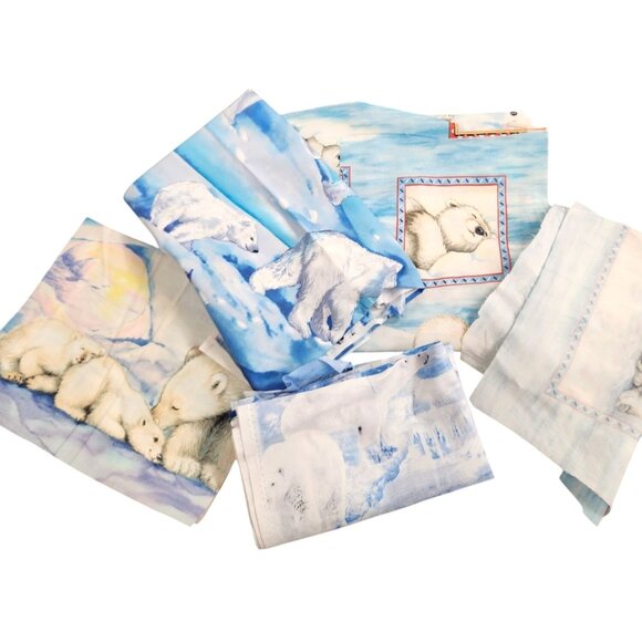Polar Bear-Themed Cotton Fabric Quilt Squares Panel Bundle - Picture 4 of 16